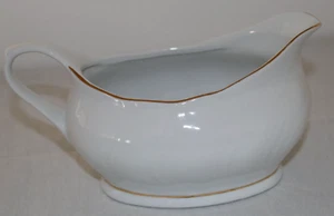 Jamestown Allegro China Gravy Boat White with Gold Trim Made in Poland - Picture 1 of 9