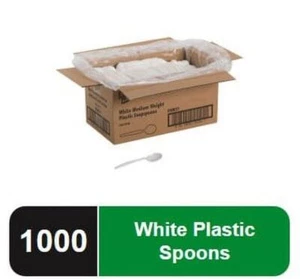Plastic Tableware Mediumweight Soup Spoons White 1000/Carton Kitchen Household - Picture 1 of 4