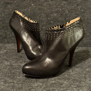 Enzo Angiolini Black Leather Bootie Heels Platform 11 Medium See pics Sexy Pumps - Picture 1 of 19