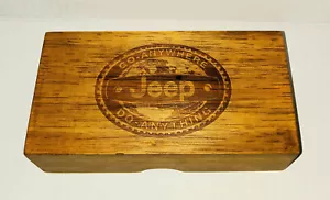 JEEP Wooden Box Go Anywhere Do Anything Sunglass Keepsake Trinket NEW - Picture 1 of 6