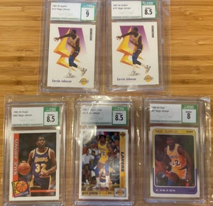 Lot of 5 Earvin Magic Johnson Graded Cards CSG 8.5 Mint Lakers Basketball Card - Picture 1 of 6