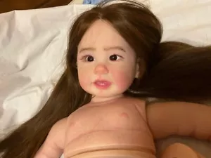 Kits de regalo de muñeca bebé renacida pintada por artista de 28 pulgadas cabello enraizado a mano niña - Imagen 1 de 9