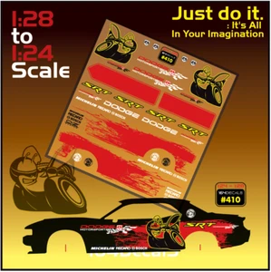 1x SRT DODGE Water Slide Decal White Toner 1/24 - 1/28 RC Model Dicast # 410 - Picture 1 of 5