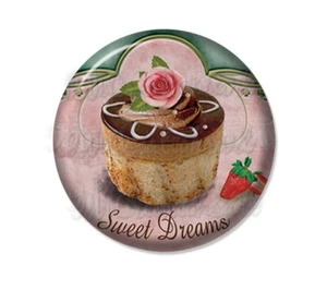 Foodie Sweet Dream Cupcakes Bakery - Handpressed Mirror, Magnet or Pin 2.25" - Bild 1 von 4