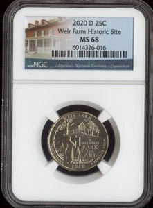 2020-D Weir Farm Quarter NGC MS68 Auction - Picture 1 of 2
