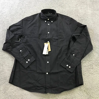J Lindeberg Shirt Mens Large Button Up David Indigo Black Albiente Gabardine - Image 1 of 4