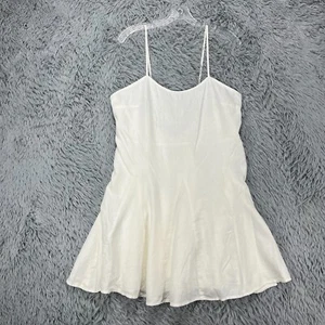 Vestido A New Day Mezcla de Lino Línea A Para Mujer L Blanco Playa Costero Boho Festival - Imagen 1 de 11