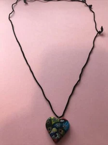 Vintage Heart Stone String Necklace 24” - Picture 1 of 7