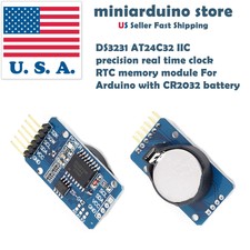 DS3231 IIC precision Real time clock RTC memory module with CR2032 battery USA
