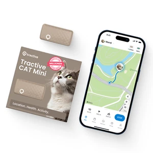 Tractive CAT Mini | GPS für Katzen & Health Tracker | Braun | Gebraucht - Bild 1 von 11