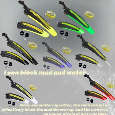 Mountain Bike Bicycle Cycling Tire Front/Rear Mud Guards Mudguard Fende-26 inch - Image 1 of 4