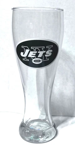 NEW YORK JETS 23 OZ PILSNER GLASS LARGE BEER GLASS FREE SHIPPING Cover