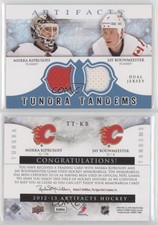2012 Artifacts Tundra Tandems Dual Jerseys Blue Miikka Kiprusoff Jay Bouwmeester