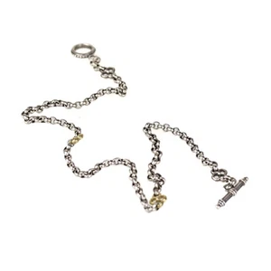 Konstantino Sterling Silver & 18k Gold Quatrefoil Station Toggle Necklace - Picture 1 of 8