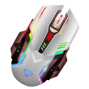 Wiederaufladbare Spiele Gaming-Maus Laptop-PC Gaming Verkabelt Kabelgebunden Neu - Bild 1 von 12
