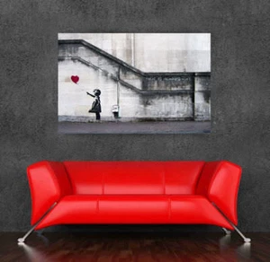 Banksy Street Art Graffiti Ballon Mädchen Leinwandbild - Es gibt Hoffnung 24 x 16 - Bild 1 von 1