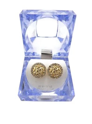 Magnetic Earrings Cookie Nugget Hip Hop Iced Gold plated Cubic Zirconia Earrings - Image 1 of 4