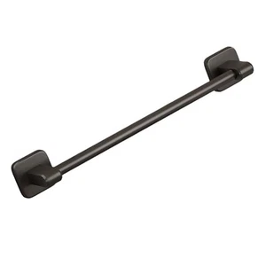 Towel Bar Rail Self Adhesive Matte Black Bathroom Hang Holder 40CM Wall Mounted - Picture 1 of 9