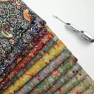 100% Cotton William Morris Strawberry Thief Children Craft Dress Sew Fabric | FQ - Picture 1 of 50