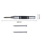 Replacement Center Punch Tool With Spare Punch Woodworking Black+Silver Parts