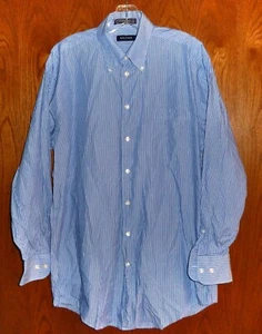 NAUTICA - BLUE STRIPE DRESS SHIRT - MENS 15 1/2 - 32/33 - Picture 1 of 2