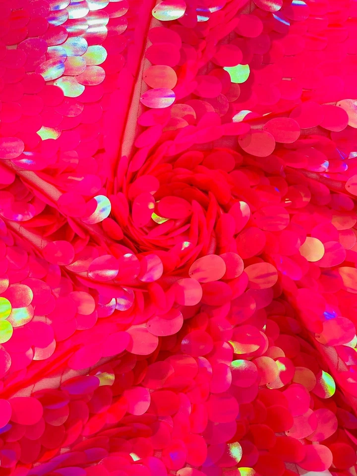 Jumbo Sequins Oval Sequin Paillette/Tear Drop Mermaid Big Sequins Fabric Mesh. - Image 1 of 1