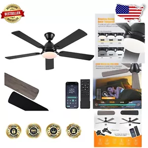 Versatile 52-Inch Flush Mount Ceiling Fan with Dimmable Light & Remote Control - Picture 1 of 11