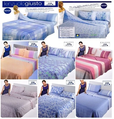Completo lenzuola copriletto cotone set letto singolo una piazza e mezza Caleffi - Immagine 1 di 4