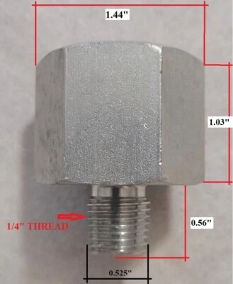 TYLOK 3/4" FEMALE NPT to 1/4" MALE PIPE FITTING REDUCER ADAPTER STAINLESS STEEL - Image 1 of 4
