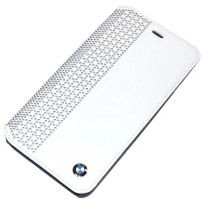Bmw Custodia Originale Flip Book Cover Case Perforated Apple Iphone 6 Plus White - Immagine 1 di 4