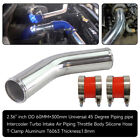 45 Degree 60Mm 2.36" Aluminum Turbo Intercooler Tube Pipe+Silicon Hose+Clamp Red