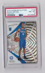 SHAKE MILTON 18-19 PANINI REVOLUTION FRACTAL PARALLEL ROOKIE CARD-PSA GEM MT 8 - Picture 1 of 24