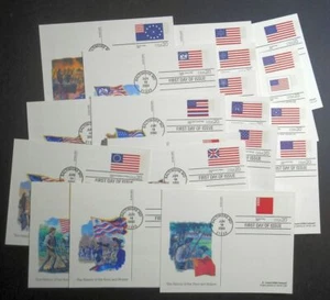 2000 Flags Stars & Stripes Postal Cards 20c Sc UX317-UX3 FDC Fleetwood cachets - Picture 1 of 6