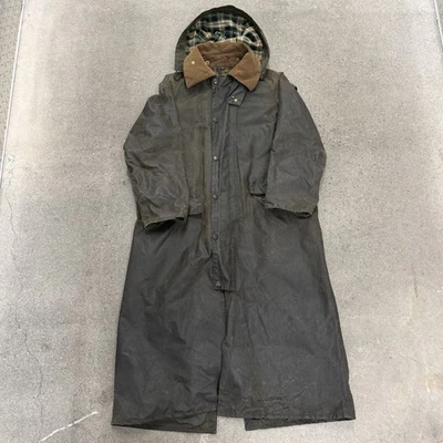 Abrigo de montar largo de algodón encerado BARBOUR Burghley talla 34 pulgadas Foto 1 de 4