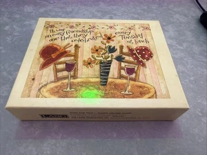 Karen Hillard guter Kunsttisch für zwei rote Hut Damen Lang Primative Notizkarten - Bild 1 von 10