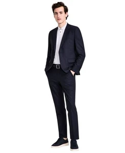 Hugo Boss Herren Modern Fit 2 Teiler Anzug 40 S / 34 Taille Navy Blau Einfarbig Stretch - Bild 1 von 2
