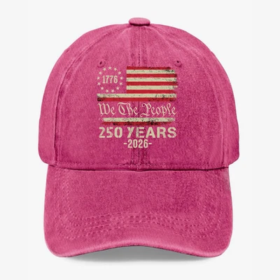 We The People Graphic Hat 1776–2026 USA 250 Years Patriotic Vintage Baseball Cap - Изображение 1 из 4