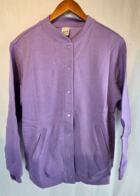 Blair Women's PS Fleece Jacket Snap Front closure Purple Warm Soft Cozy Small - Image 1 of 4