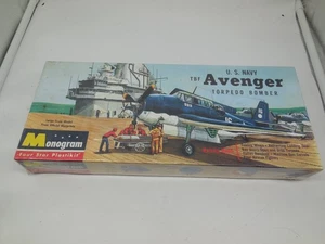 DD7 Sealed 1958 Monogram US Navy TBF Avenger Torpedo Bomber Vintage Model Kit - Picture 1 of 3