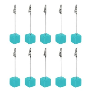 Place Card Holder Resin Cube Base Alligator Clip for Wedding Blue 10 Pack - Picture 1 of 6