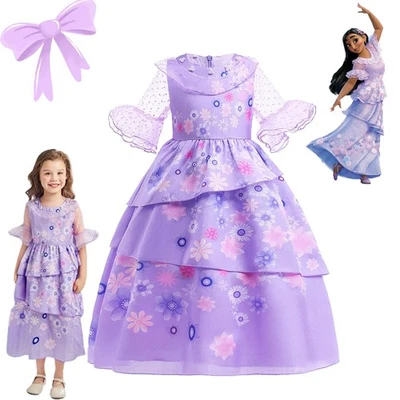 Girls Isabella Encanto Inspired Princess Dress Kids Floral Fancy Costume Outfit - Image 1 of 4
