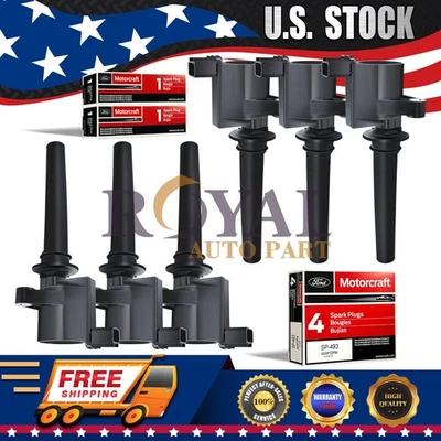 6 Spark Plugs & Ignition Coils Pack FD502 DG500 For Ford Escape Mazda Mercury Foto 1 de 4