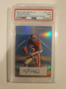 2024 Leaf Metal Joe Montana White Light Auto-platinum blue - Bild 1 von 2