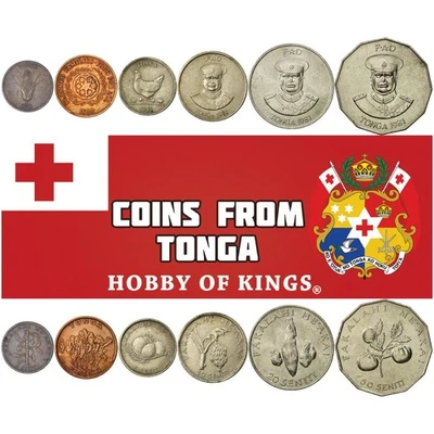 Тонга | набор из 6 монет | 1 2 5 10 20 50 сенити | 1981 - 1996 - Изображение 1 из 2
