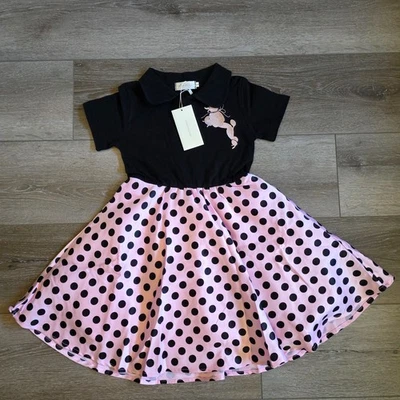 Vestido Disfraz Trish Scully Niño Niñas Talla 3 Años 50 Caniche Rosa Negro Polkadot Nuevo con Etiquetas Foto 1 de 3