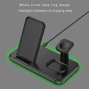 3 In 1 Wireless Charger Stand 15W Fast Charging Dock Station For iPhone Watch - Picture 1 of 9