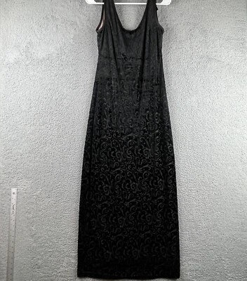 Maxi Vestido XCEPSION De Colección Para Mujer Grande Negro Terciopelo Burnout Bruja Años 90 Y2K Foto 1 de 4