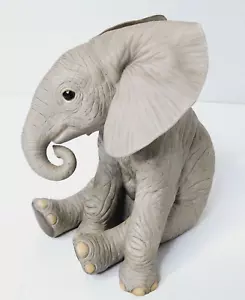 Lenox African Elephant Calf Sitting 1992 Smithsonian Grey Porcelain 6" Tall - Picture 1 of 10