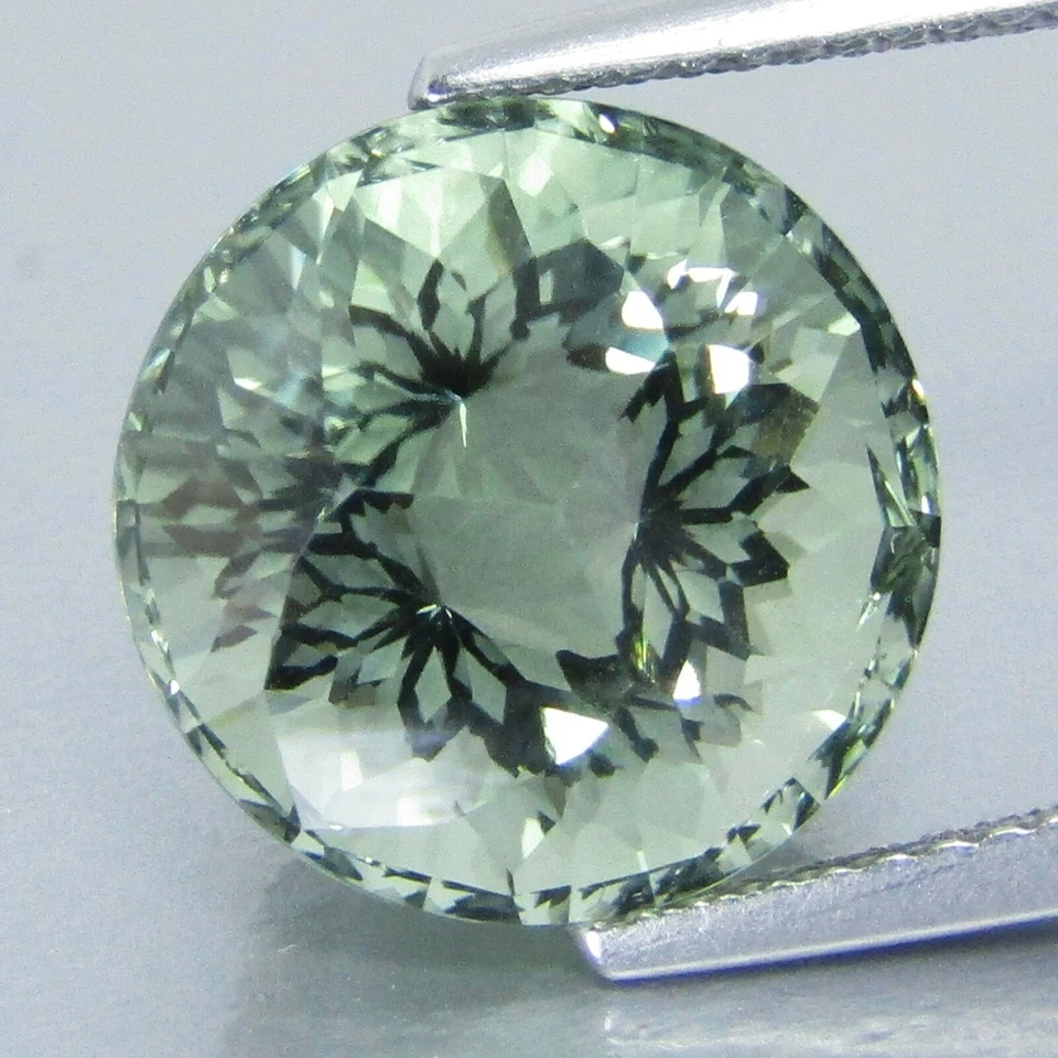 Piedra preciosa redonda de amatista verde (prasiolita) de 9,14 quilates natural hermosa - VDO Foto 1 de 1