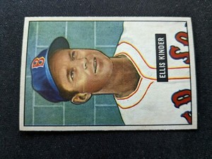1951 Bowman Baseball Card # 128 Ellis Kinder - Boston Red Sox (EX)